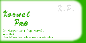 kornel pap business card
